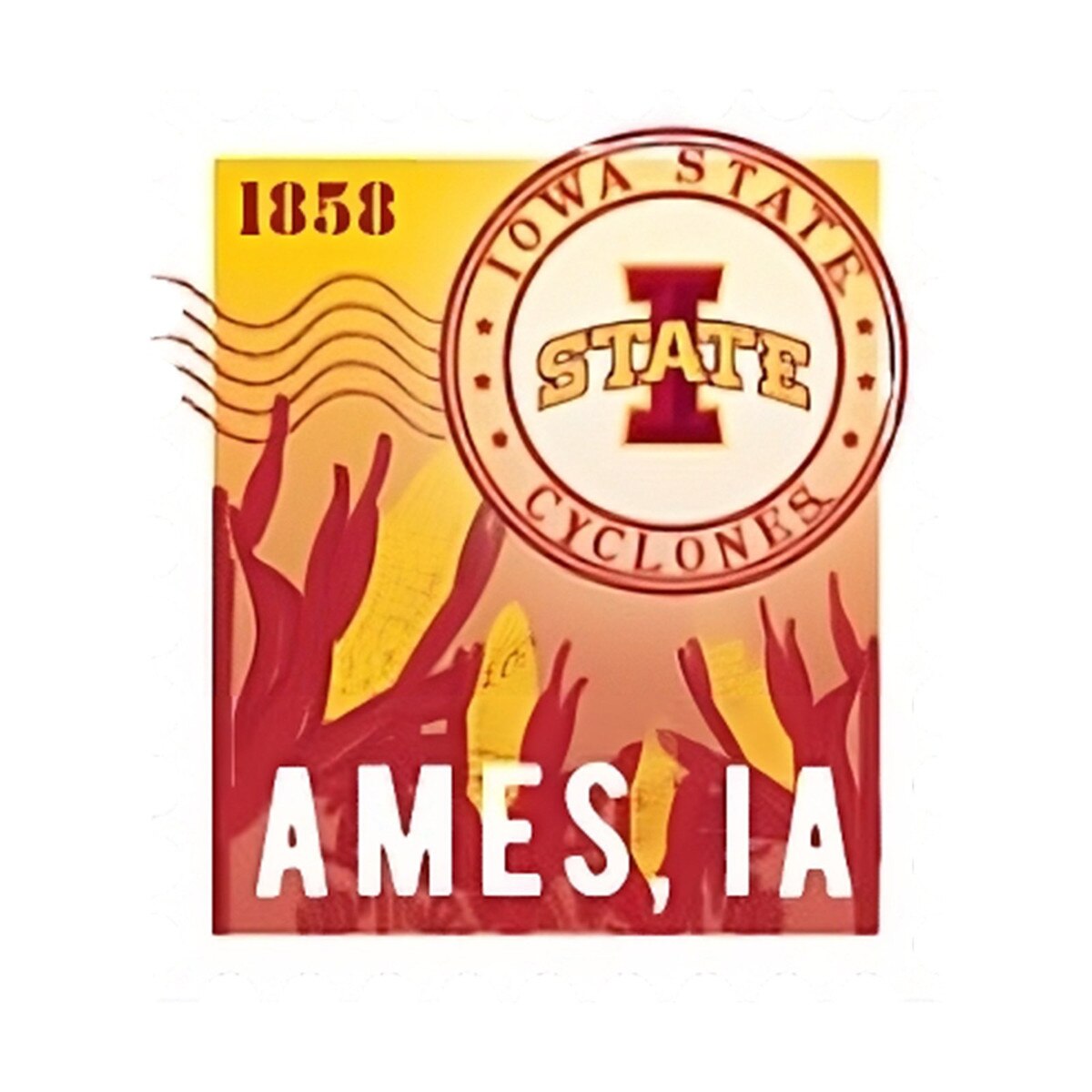 I-State Farm Scene Postage Stamp Rugged Sticker (3.25"x2.75")